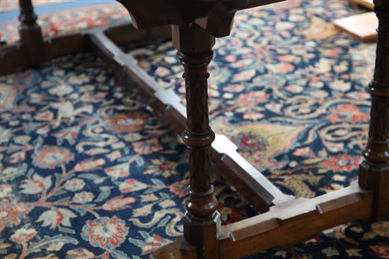 Attributed to A.W.N.Pugin. A Victorian gothic revival marquetry inlaid walnut library table, W.6ft D.3ft H.2ft 5in.